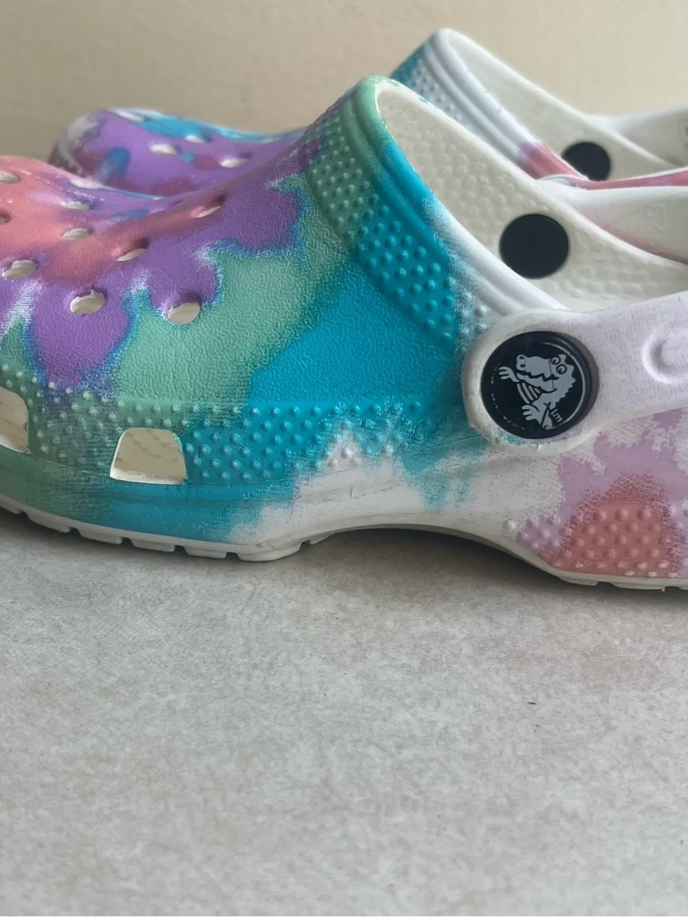 Crocs Kids Classic Tie Dye Clogs White Pink Purple Blue Size C10